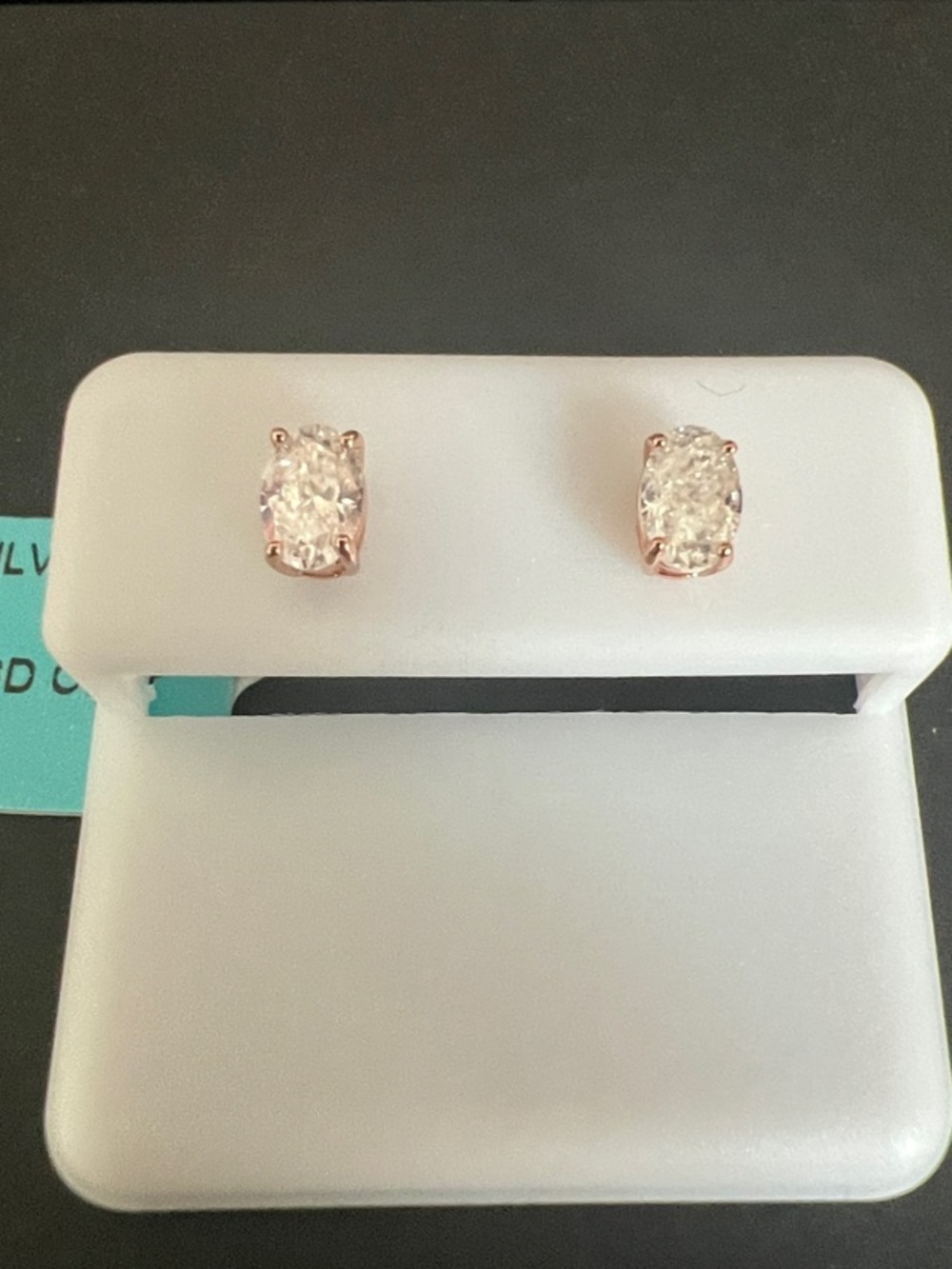 Sterling Silver Rose Gold Plated Moissanite Stud Earrings- 1.00 CTW
